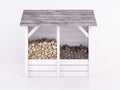 Abri à bûches - Bois massif - 180 x 80 x 190 cm - Blanc-Gris bois - Style rustique