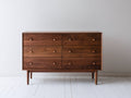 Commode - Bois - 132 x 45 x 84 cm - Noyer foncé - Style moderne rétro