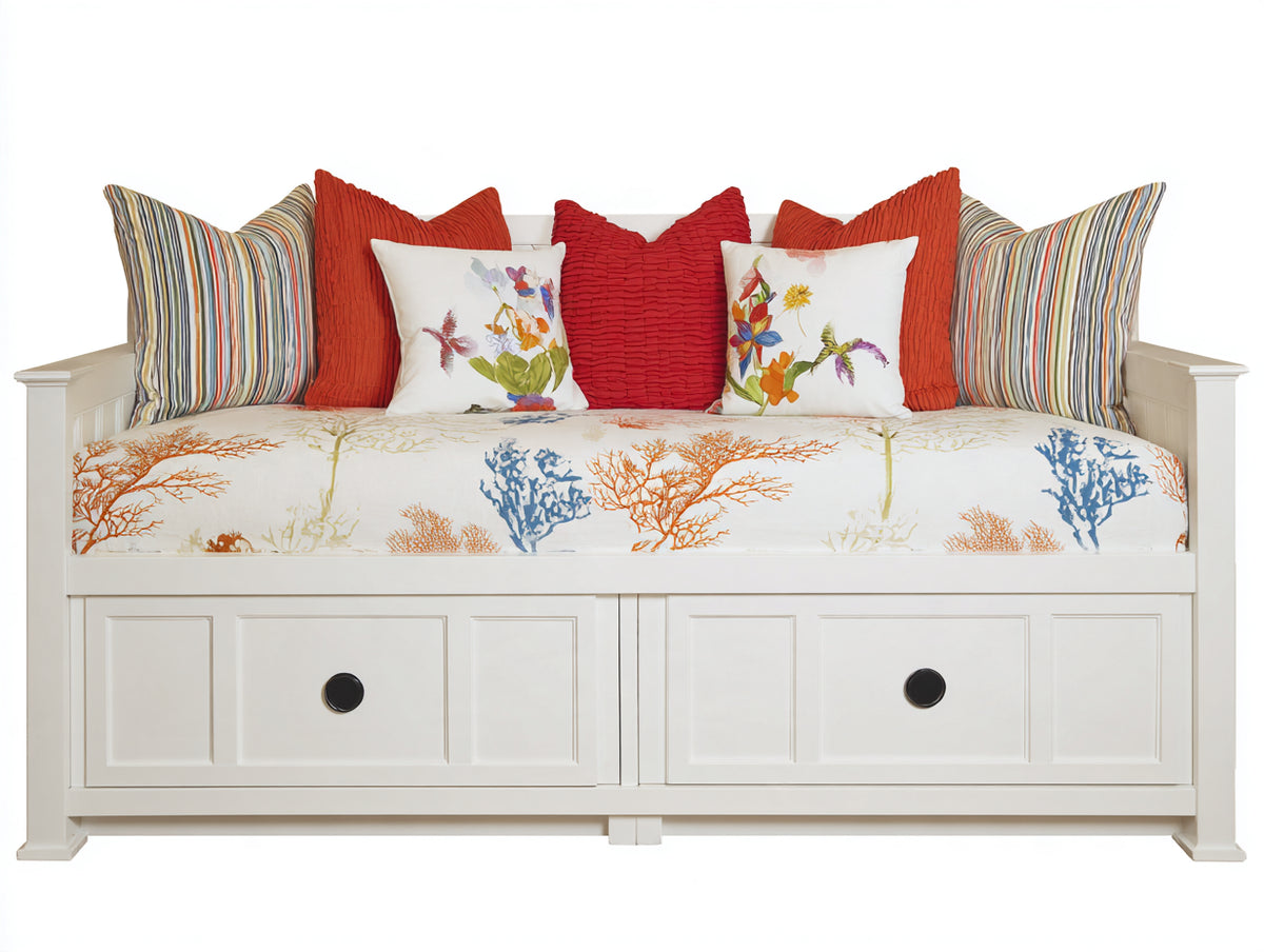 Canapé lit - Bois-MDF - 204 x 103 x 93 cm - Blanc - Style classique côtier