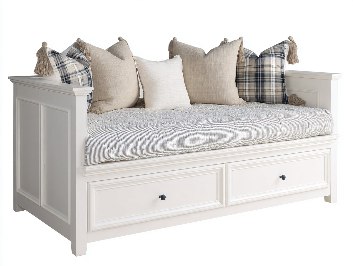 Canapé lit - Bois-MDF - 209 x 106 x 94 cm - Blanc - Style classique