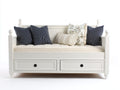 Canapé lit - Bois-panneaux de bois - 205 x 103 x 105 cm - Blanc - Style classique