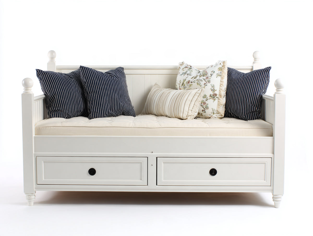 Canapé lit - Bois-panneaux de bois - 205 x 103 x 105 cm - Blanc - Style classique