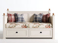 Canapé lit - Bois-MDF - 208 x 105 x 112 cm - Blanc - Style classique champêtre