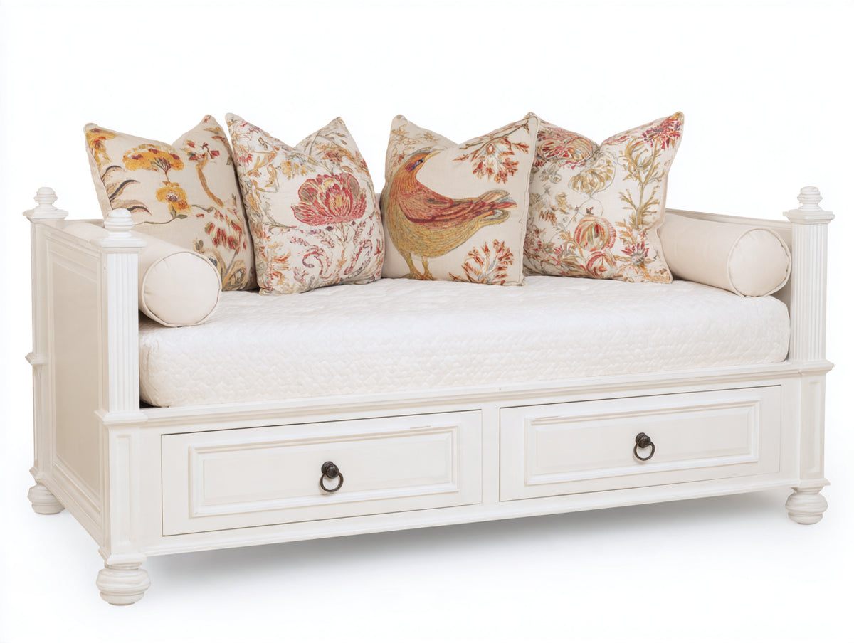 Canapé lit - Bois-MDF - 207 x 105 x 103 cm - Blanc - Style classique traditionnel
